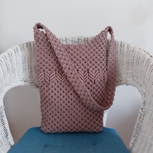 makramé crossbody / válltáska - táska & tok - kézitáska & válltáska - vállon átvethető táska - Meska.hu