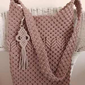 makramé crossbody / válltáska - táska & tok - kézitáska & válltáska - vállon átvethető táska - Meska.hu