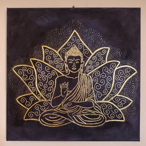 Buddha - akril festmény - otthon & életmód - dekoráció - kép & falikép - vászonkép - Meska.hu
