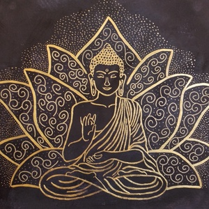 Buddha - akril festmény - Meska.hu