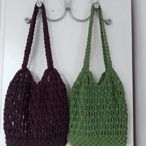 makramé hálós táska/szatyor - táska & tok - bevásárlás & shopper táska - shopper, textiltáska, szatyor - Meska.hu