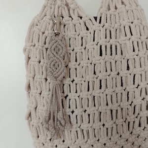 makramé hálós táska/szatyor - táska & tok - bevásárlás & shopper táska - shopper, textiltáska, szatyor - Meska.hu