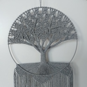  Makramé életfa 25 cm-es karikán, Esküvő, Emlék & Ajándék, Szülőköszöntő ajándék, Csomózás, MESKA