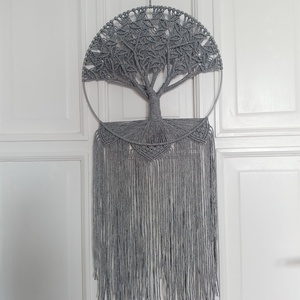  Makramé életfa 25 cm-es karikán - esküvő - emlék & ajándék - szülőköszöntő ajándék - Meska.hu