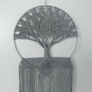  Makramé életfa 25 cm-es karikán, Esküvő, Emlék & Ajándék, Szülőköszöntő ajándék, Csomózás, MESKA