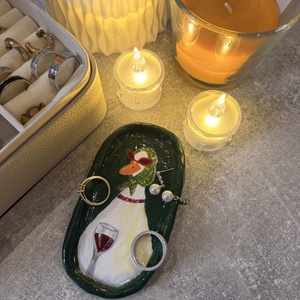 Kézzel festett ékszertartó, Ékszer, Ékszertartó, Ékszertartó tál, Agyagozás, Festészet, MESKA