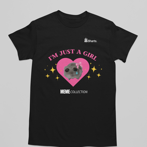 I'M JUST A GIRL (Sad Hamster) pamut póló unisex vagy női méretben - VIRAL minta - ruha & divat - női ruha - póló, felső - Meska.hu