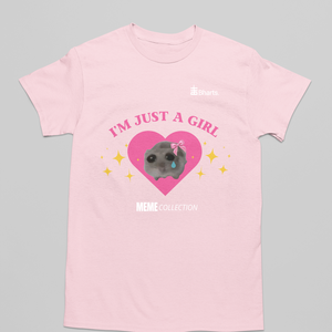 I'M JUST A GIRL (Sad Hamster) pamut póló unisex vagy női méretben - VIRAL minta - ruha & divat - női ruha - póló, felső - Meska.hu