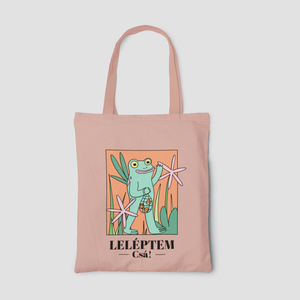 Leléptem, csá! - Békás vászontáska, Táska & Tok, Bevásárlás & Shopper táska, Shopper, textiltáska, szatyor, Mindenmás, MESKA