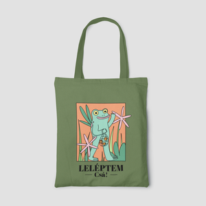 Leléptem, csá! - Békás vászontáska - táska & tok - bevásárlás & shopper táska - shopper, textiltáska, szatyor - Meska.hu