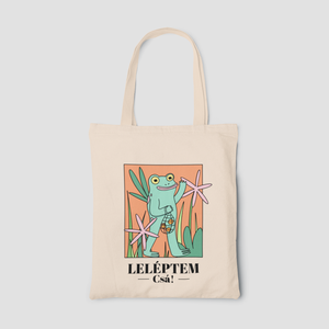 Leléptem, csá! - Békás vászontáska - táska & tok - bevásárlás & shopper táska - shopper, textiltáska, szatyor - Meska.hu