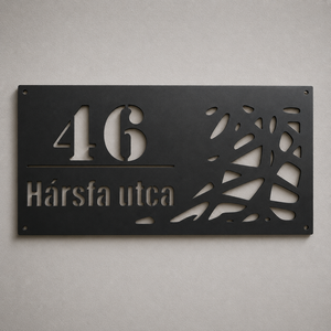 Absztrakt házszámtábla � egyedi lézervágott fém házszám - otthon & életmód - ház & kert - házszám - Meska.hu