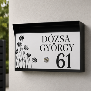 Modern fém postaláda házszámmal � rozsdamentes és antracit - Meska.hu