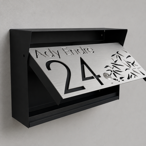 Modern fém postaláda házszámmal � rozsdamentes és antracit - otthon & életmód - ház & kert - postaláda - Meska.hu