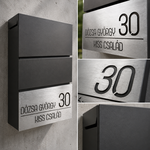 Egyedi modern postaláda � fém levélszekrény saját házszámmal - otthon & életmód - ház & kert - postaláda - Meska.hu