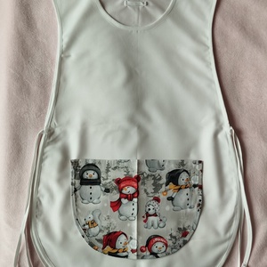 Női fehér lapköpeny,mintás zsebbel  - Meska.hu