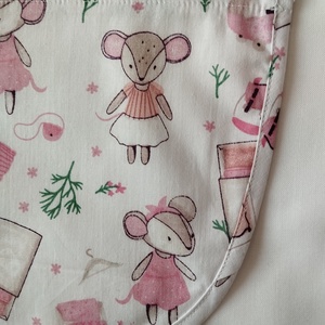 Női fehér lapköpeny,mintás zsebbel  - ruha & divat - munkaruha - Meska.hu