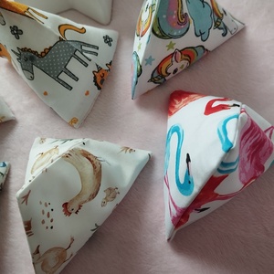 Háromszög formájú babzsák , 6db - játék & sport - készségfejlesztő és logikai játék - oktató játékok - Meska.hu