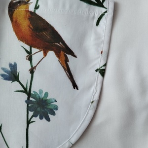 Női fehér lapköpeny,mintás zsebbel , ovis , munkaruha  - ruha & divat - női ruha - tunika - Meska.hu