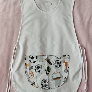 Női fehér lapköpeny,mintás zsebbel , ovis , munkaruha  - Meska.hu