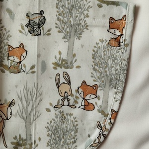 Női fehér lapköpeny, Róka , Nyuszi ��, Őz  mintás zsebbel , ovis , munkaruha  - ruha & divat - női ruha - tunika - Meska.hu