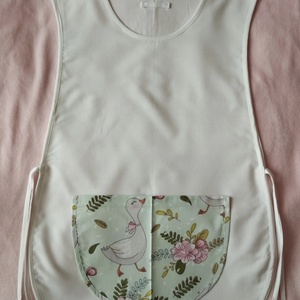 Női fehér lapköpeny, Unikornis ? mintás zsebbel , ovis , munkaruha , Ruha & Divat, Női ruha, Tunika, Varrás, MESKA