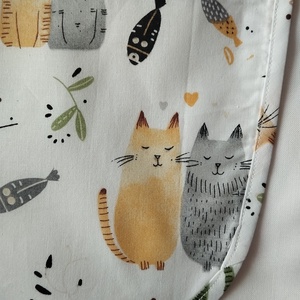 Női fehér lapköpeny, Cica �� mintás zsebbel , ovis , munkaruha  - ruha & divat - női ruha - tunika - Meska.hu