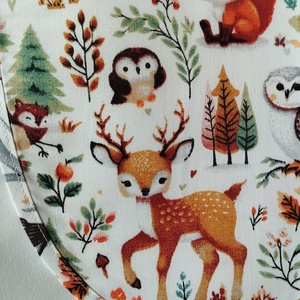 Női fehér lapköpeny, Róka ,Őz , Bagoly � mintás zsebbel , ovis , munkaruha  - ruha & divat - női ruha - tunika - Meska.hu