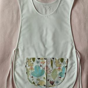 Női fehér lapköpeny, Bárány ?, Nyuszi ?, Malac ? mintás zsebbel , ovis , munkaruha , Ruha & Divat, Női ruha, Tunika, Varrás, MESKA