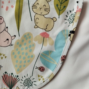 Női fehér lapköpeny, Bárány ��, Nyuszi ��, Malac � mintás zsebbel , ovis , munkaruha  - ruha & divat - női ruha - tunika - Meska.hu