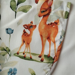 Női fehér lapköpeny, Őz  mintás zsebbel , ovis , munkaruha  - ruha & divat - női ruha - tunika - Meska.hu