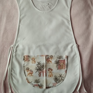 Női fehér lapköpeny, Teve ? mintás zsebbel , ovis , munkaruha , Ruha & Divat, Női ruha, Tunika, Varrás, MESKA