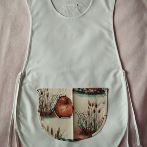 Női fehér lapköpeny, Capibara ?mintás zsebbel , ovis , munkaruha , Ruha & Divat, Női ruha, Tunika, Varrás, MESKA