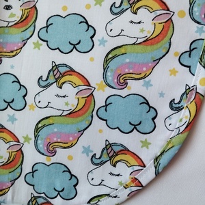 Női fehér lapköpeny, Unikornis  mintás zsebbel , ovis , munkaruha  - ruha & divat - női ruha - tunika - Meska.hu