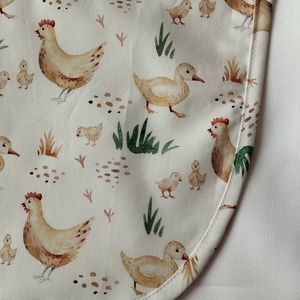 Női fehér lapköpeny, Baromfi �� � mintás zsebbel , ovis , munkaruha  - ruha & divat - női ruha - tunika - Meska.hu