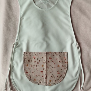 Női fehér lapköpeny, Gomba ? mintás zsebbel , ovis , munkaruha , Ruha & Divat, Női ruha, Tunika, Varrás, MESKA