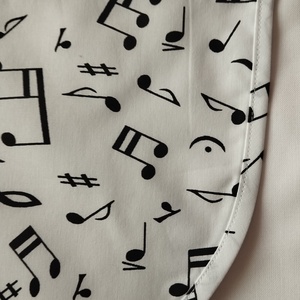 Női fehér lapköpeny, Hangjegy �� mintás zsebbel , ovis , munkaruha  - ruha & divat - női ruha - tunika - Meska.hu