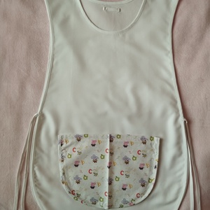 Női fehér lapköpeny, Peppa malac ? mintás zsebbel , ovis , munkaruha , Ruha & Divat, Női ruha, Tunika, Varrás, MESKA