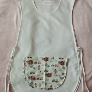 Női fehér lapköpeny, Farm ? mintás zsebbel , ovis , munkaruha , Ruha & Divat, Női ruha, Tunika, Varrás, MESKA