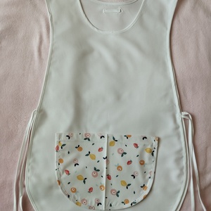 Női fehér lapköpeny, Gyümölcs ???mintás zsebbel , ovis , munkaruha , Ruha & Divat, Női ruha, Tunika, Varrás, MESKA