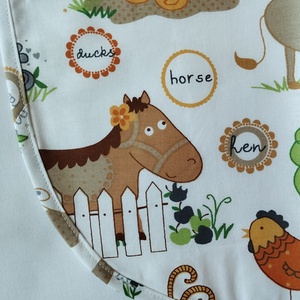 Női fehér lapköpeny, Tanyasi állatok ����mintás zsebbel , ovis , munkaruha  - ruha & divat - női ruha - tunika - Meska.hu
