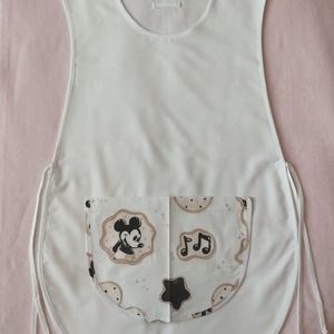 Női fehér lapköpeny, Mickey egér �� mintás zsebbel , ovis , munkaruha  - Meska.hu