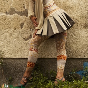 Drapp mintás leggings - Meska.hu