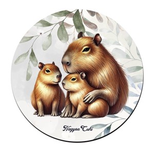 Capybara és a kölykök mintás pohár alátét, , , MESKA