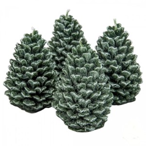 Kontúrozott toboz gyertya nagy 70x95 mm - sötét zöld szett, Kellékek & szerszámok, Dekorációs gyertya, Dekorációs kellékek, , MESKA