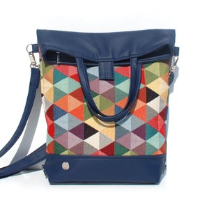 SuziartBag Sötétkék káró mintás 2in1 hátizsák, Táska & Tok, Kézitáska & válltáska, Válltáska, , MESKA