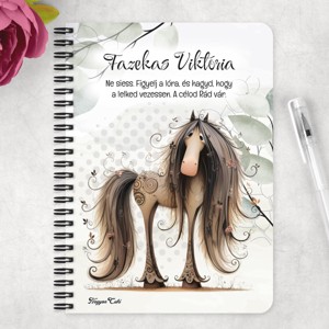 Személyre szabható - Furi, de cuki lovas mintás A6-os füzet - otthon & életmód - papír, írószer - jegyzetfüzet & napló - Meska.hu