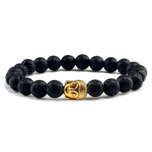 Buddha fejes ásványkarkötő lávakővel, Ékszer, Karkötő, Ásványkarkötő, , MESKA