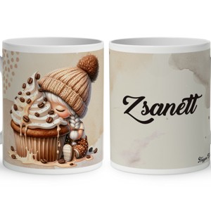 Névvel kérhető - Sütifaló kávés manó lány mintás bögre, Otthon & Életmód, Konyhafelszerelés, tálalás, Tálalás, Bögre & Csésze, , MESKA