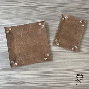 Színes bőr tálca - gyűrt barna - otthon & életmód - dekoráció - asztal és polc dekoráció - dekorációs tál, tartó - Meska.hu